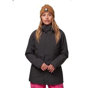 Burton Jacket Womens Medium Black Jet Set Dry Ride Snowboard Ski Hooded Outdoor